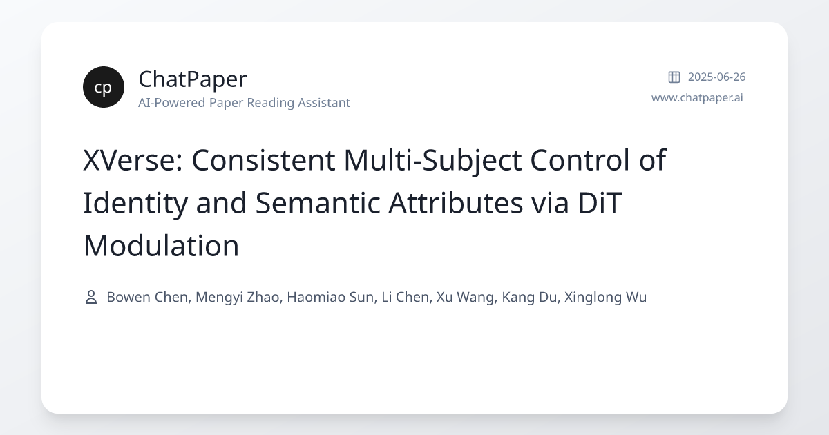 XVerse: Consistent Multi-Subject Control of Identity and Semantic ...