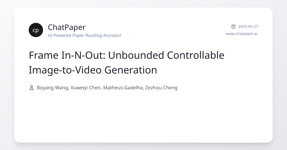Frame In-N-Out: Unbounded Controllable Image-to-Video Generation ...