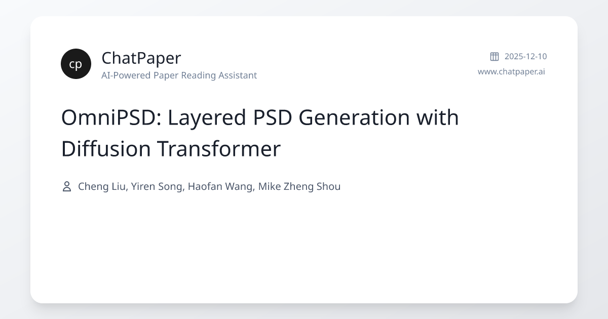 OmniPSD: Layered PSD Generation with Diffusion Transformer - Paper Details