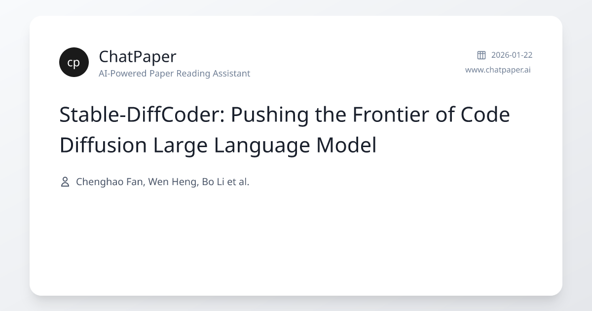 Stable-DiffCoder: Pushing the Frontier of Code Diffusion Large Language ...