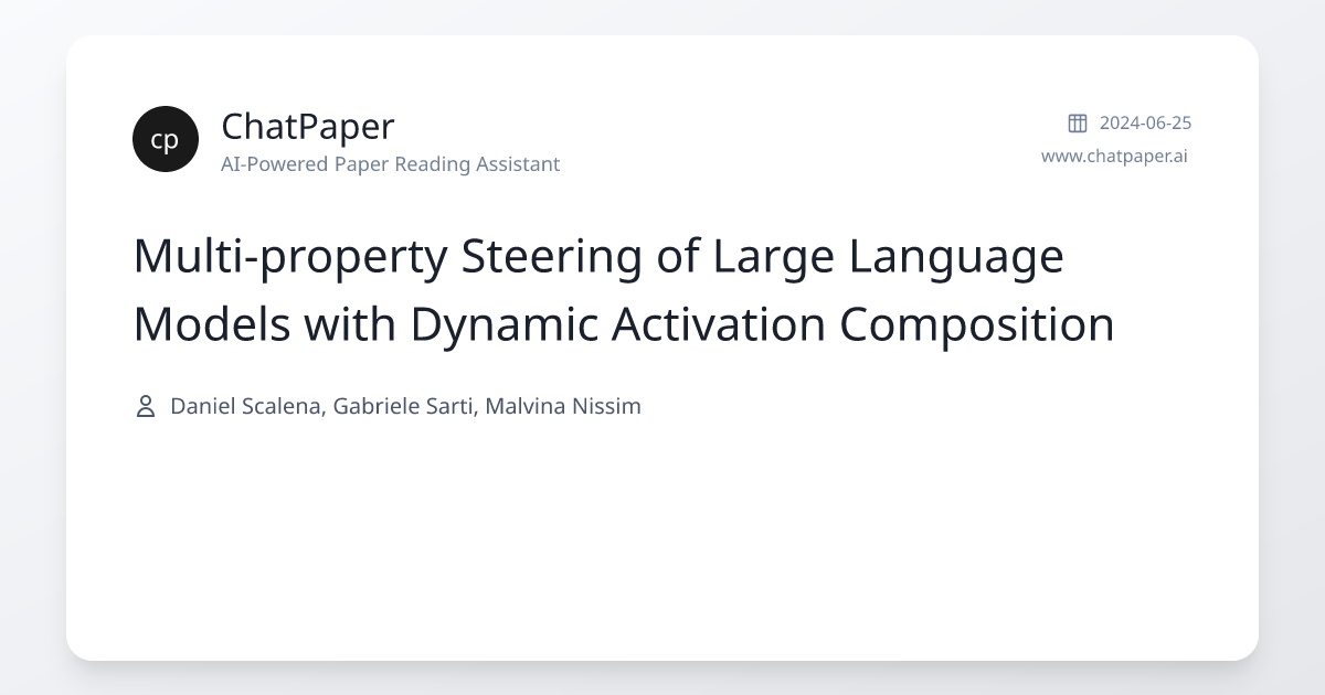 Multi-property Steering of Large Language Models with Dynamic ...