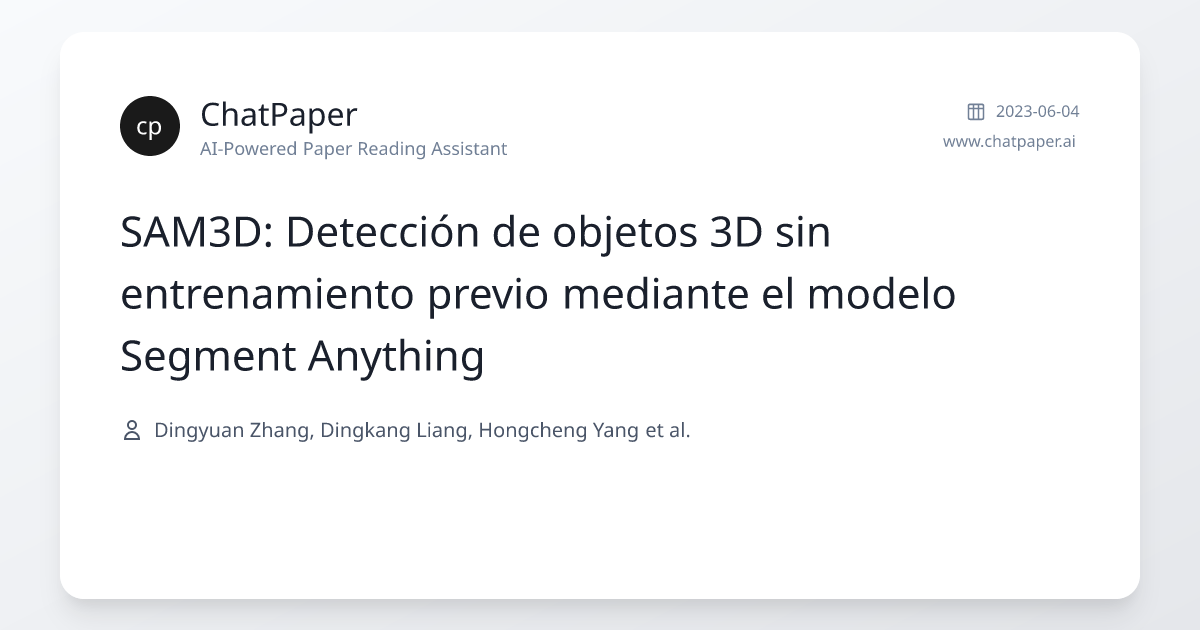 SAM3D: Detección de objetos 3D sin entrenamiento previo mediante el ...
