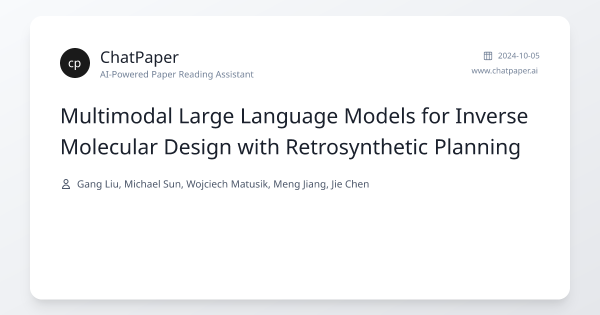 Multimodal Large Language Models for Inverse Molecular Design with ...