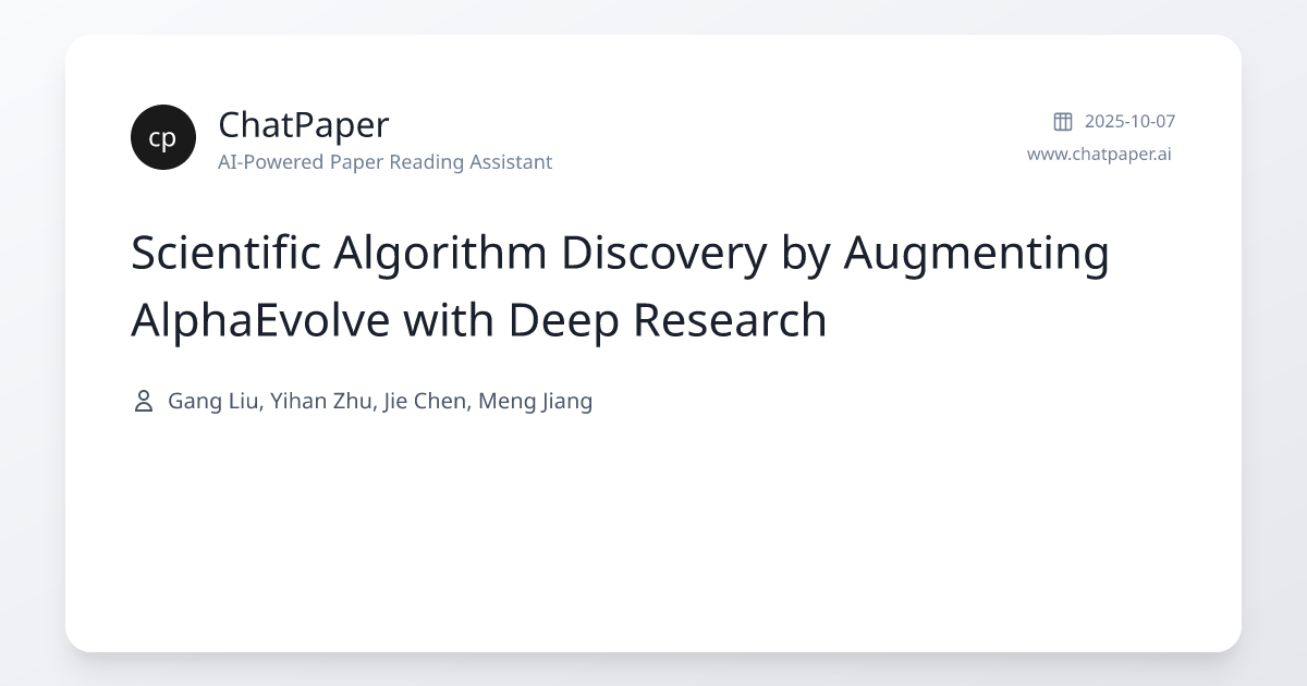 Scientific Algorithm Discovery by Augmenting AlphaEvolve with Deep ...