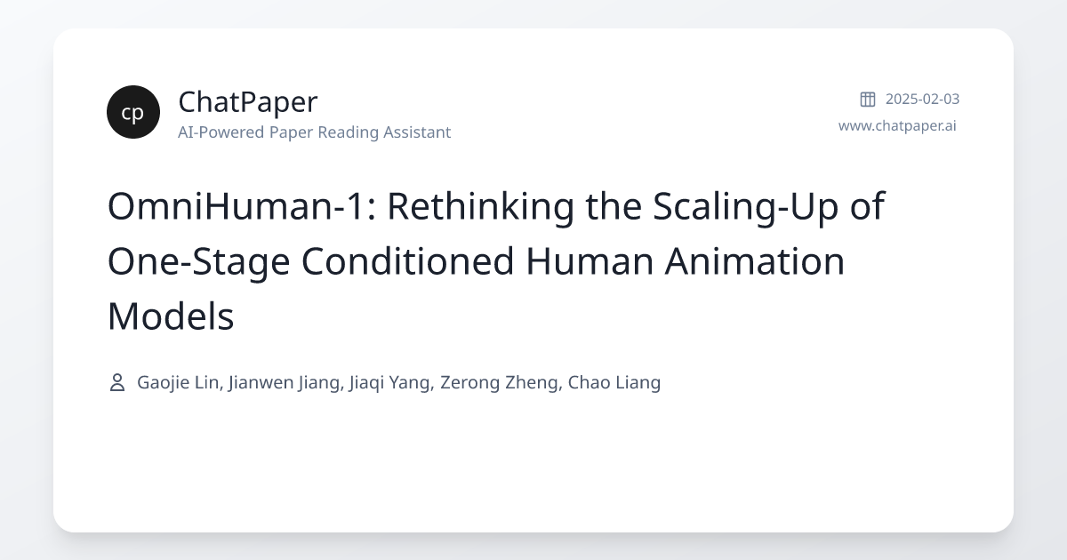 OmniHuman-1: Rethinking the Scaling-Up of One-Stage Conditioned Human ...