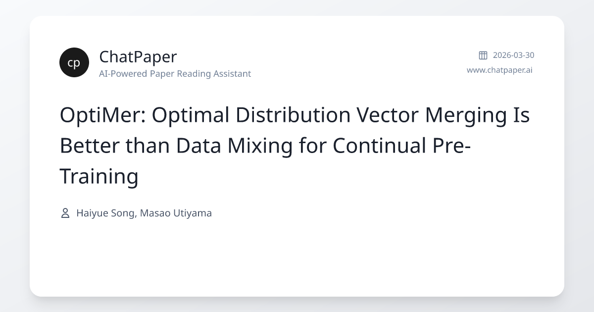 OptiMer: Optimal Distribution Vector Merging Is Better than Data Mixing ...