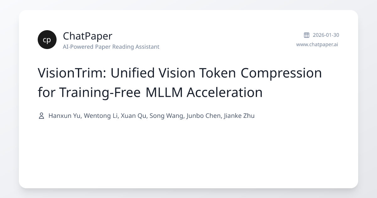 VisionTrim: Unified Vision Token Compression for Training-Free MLLM ...
