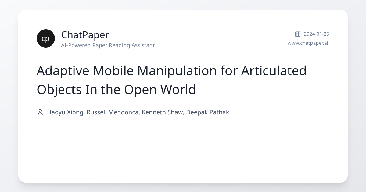 Adaptive Mobile Manipulation for Articulated Objects In the Open World ...