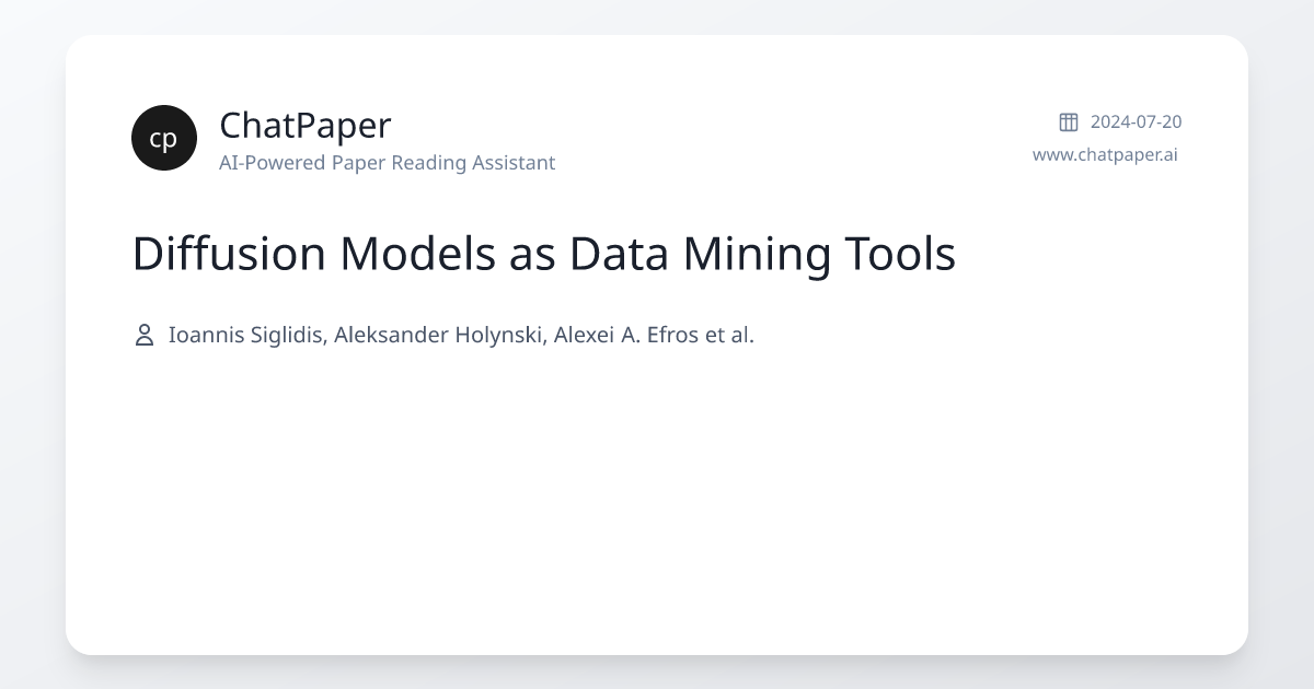 Diffusion Models as Data Mining Tools - Paper Details