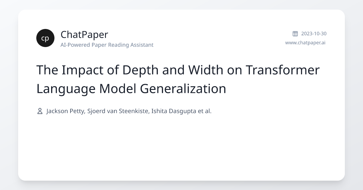 The Impact of Depth and Width on Transformer Language Model ...