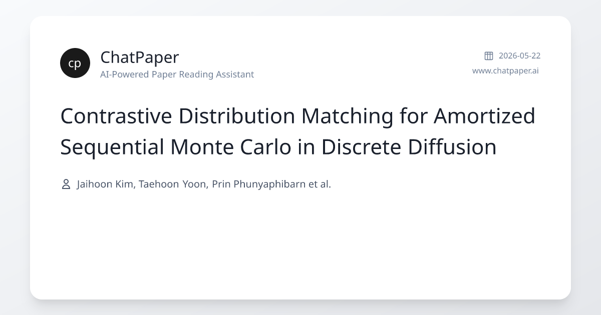 Contrastive Distribution Matching for Amortized Sequential Monte Carlo ...