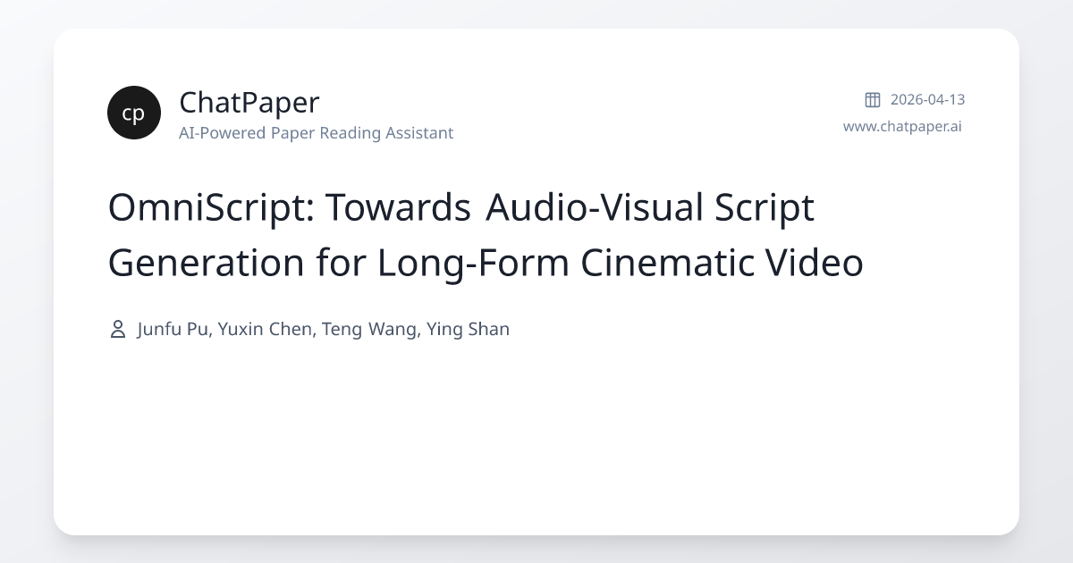OmniScript: Towards Audio-Visual Script Generation for Long-Form ...