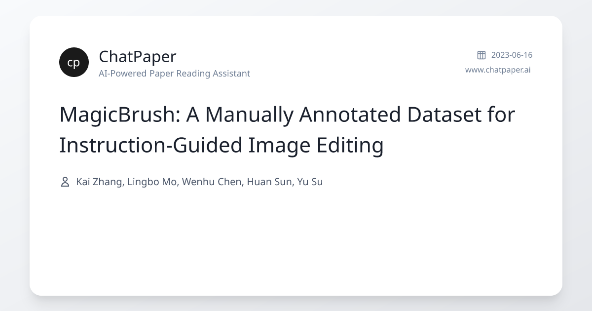 MagicBrush: A Manually Annotated Dataset for Instruction-Guided Image ...