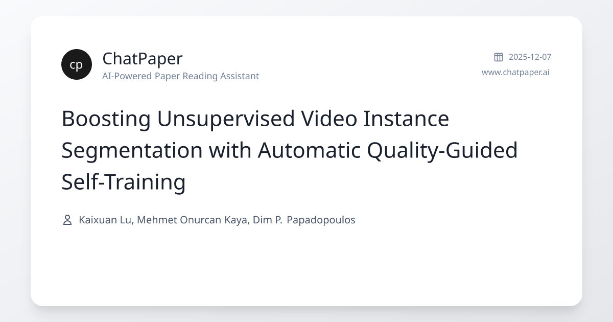 Boosting Unsupervised Video Instance Segmentation with Automatic ...