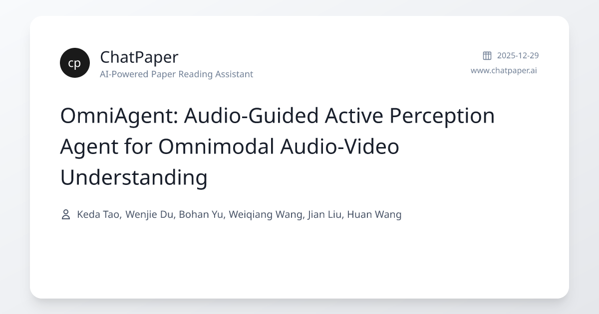 OmniAgent: Audio-Guided Active Perception Agent for Omnimodal Audio ...