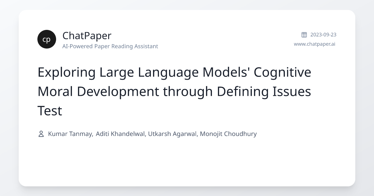 Exploring Large Language Models' Cognitive Moral Development through ...