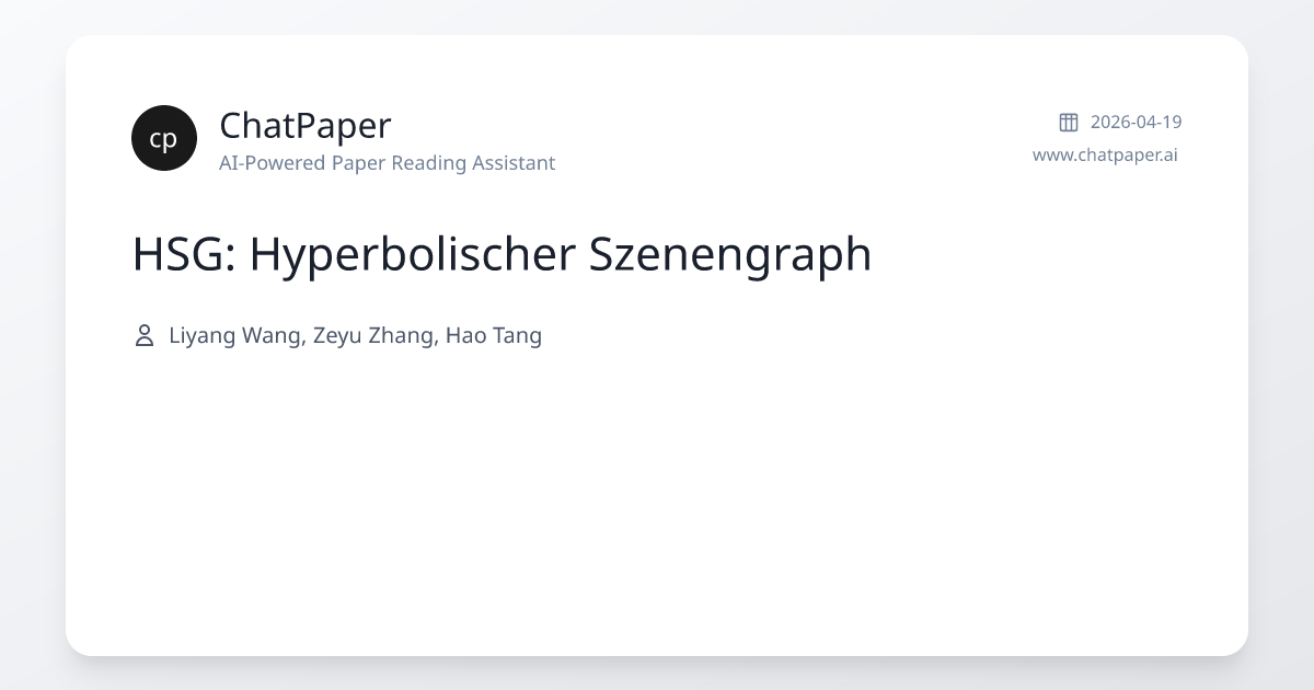 HSG: Hyperbolischer Szenengraph - Papierdetails