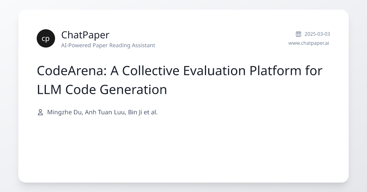 CodeArena: A Collective Evaluation Platform for LLM Code Generation ...