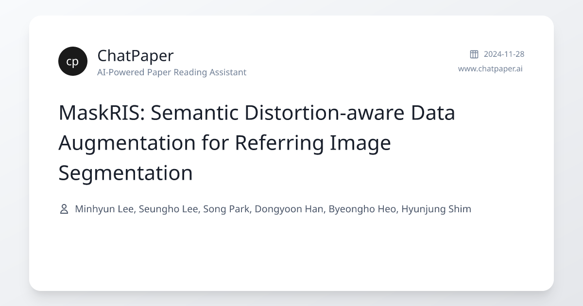 MaskRIS: Semantic Distortion-aware Data Augmentation for Referring ...