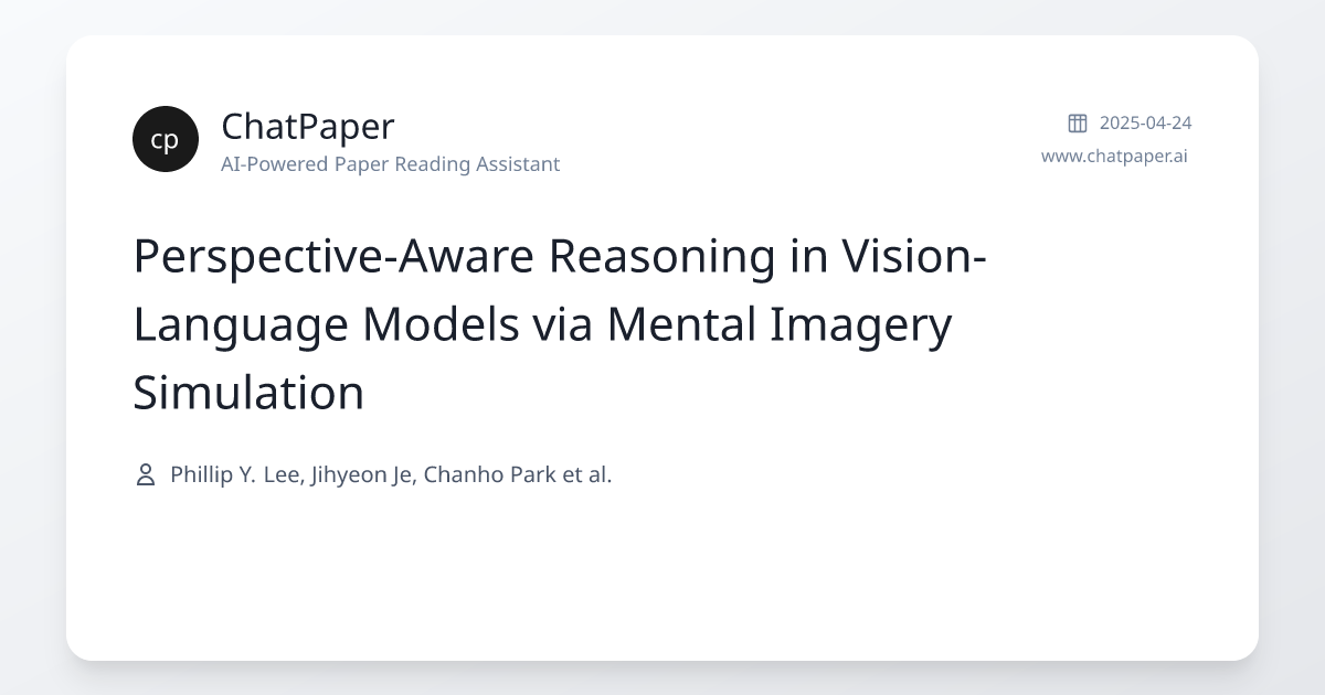 Perspective-Aware Reasoning in Vision-Language Models via Mental ...
