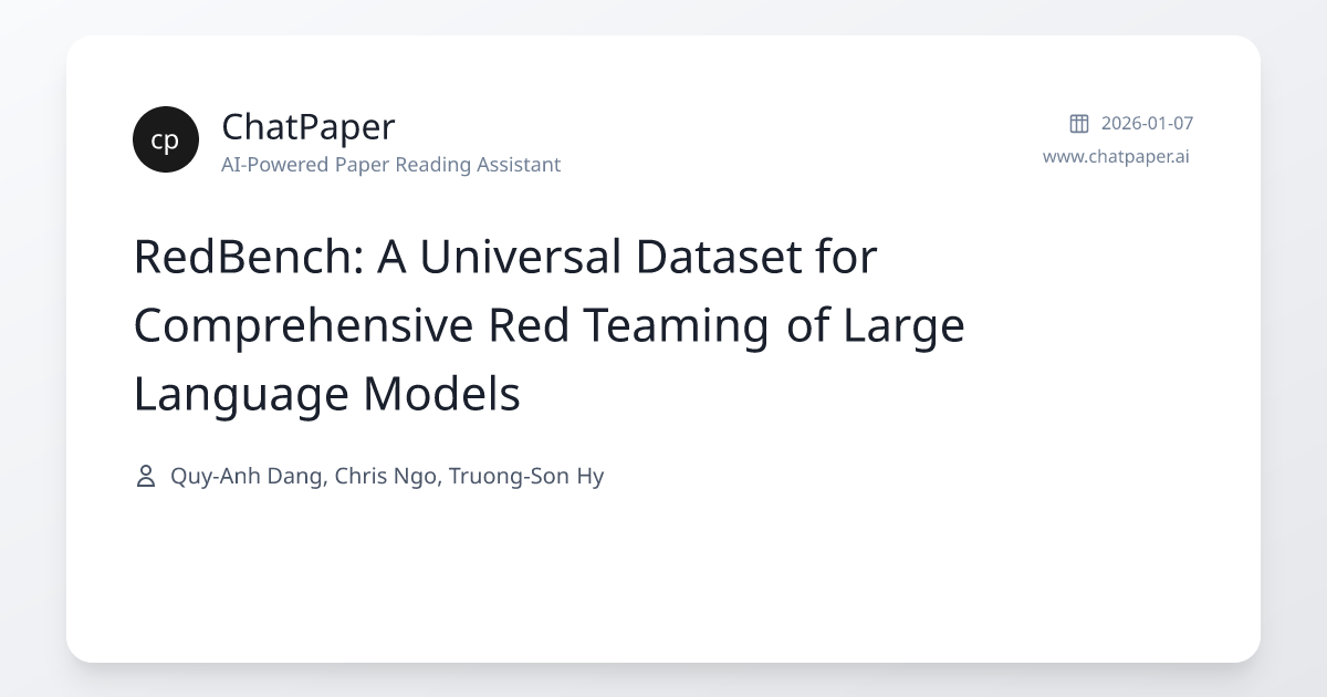 RedBench: A Universal Dataset for Comprehensive Red Teaming of Large ...