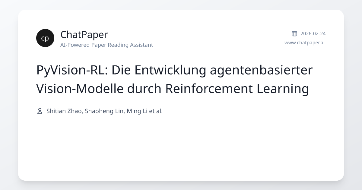 PyVision-RL: Die Entwicklung agentenbasierter Vision-Modelle durch ...