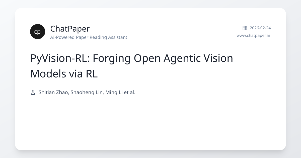 PyVision-RL: Forging Open Agentic Vision Models via RL - Paper Details