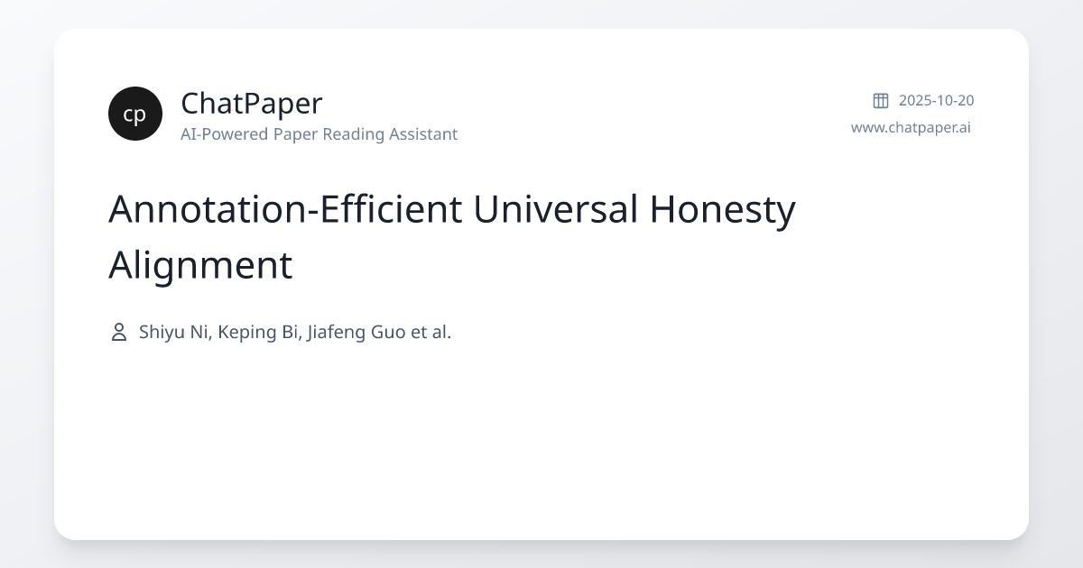Annotation-Efficient Universal Honesty Alignment - Paper Details