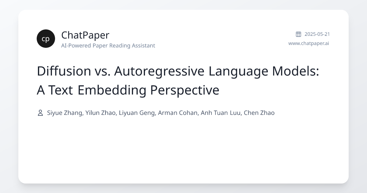 Diffusion vs. Autoregressive Language Models: A Text Embedding ...