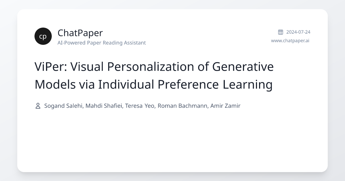 ViPer: Visual Personalization of Generative Models via Individual ...