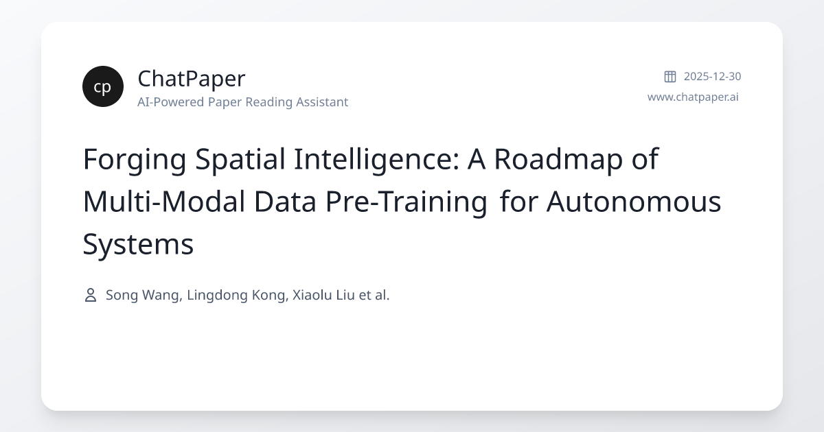 Forging Spatial Intelligence: A Roadmap of Multi-Modal Data Pre ...