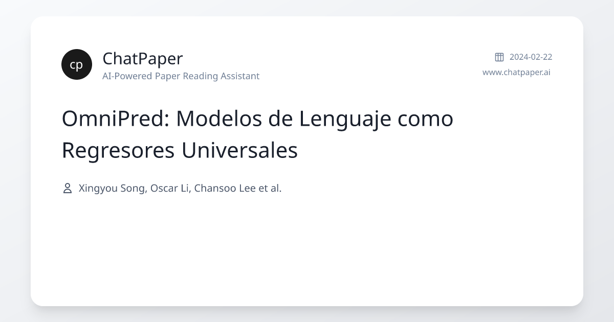 OmniPred: Modelos de Lenguaje como Regresores Universales - Detalles ...