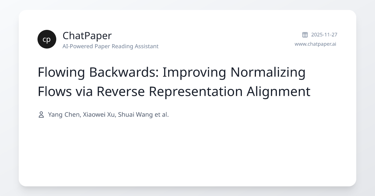Flowing Backwards: Improving Normalizing Flows via Reverse ...