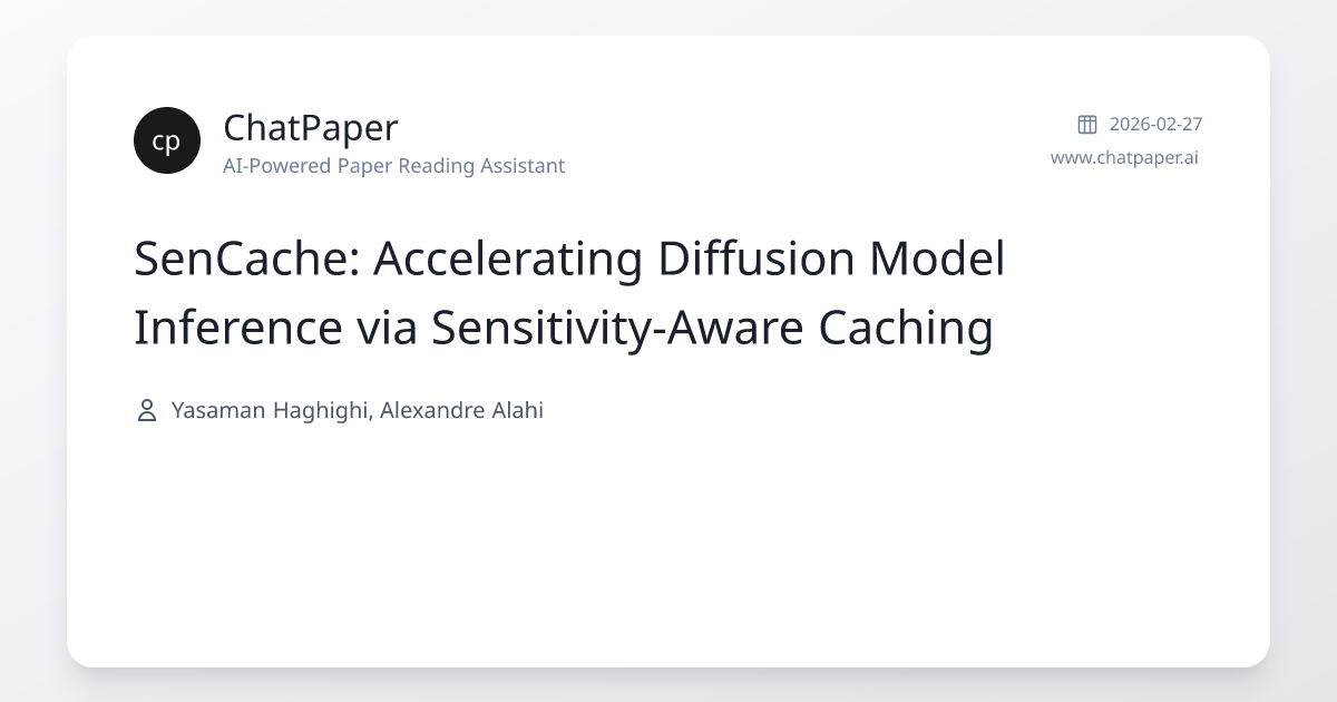 SenCache: Accelerating Diffusion Model Inference via Sensitivity-Aware ...