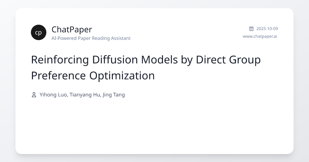 Reinforcing Diffusion Models by Direct Group Preference Optimization ...