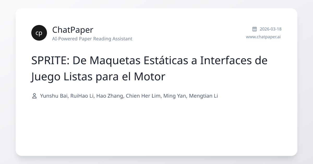 SPRITE: De Maquetas Estáticas a Interfaces de Juego Listas para el ...