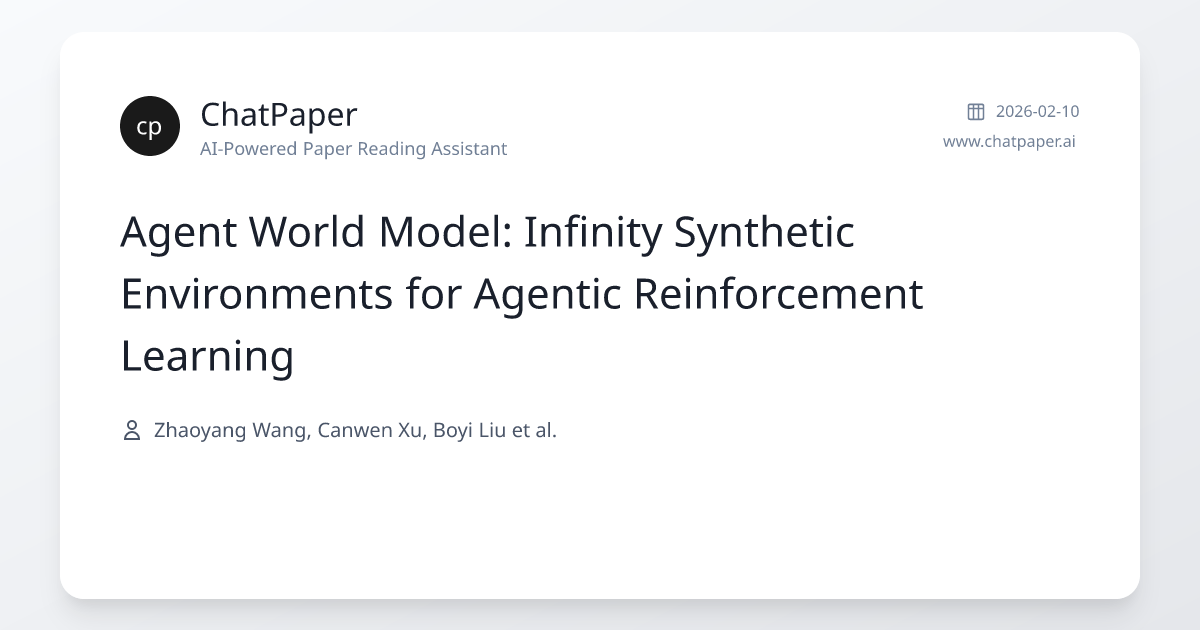 Agent World Model: Infinity Synthetic Environments for Agentic ...