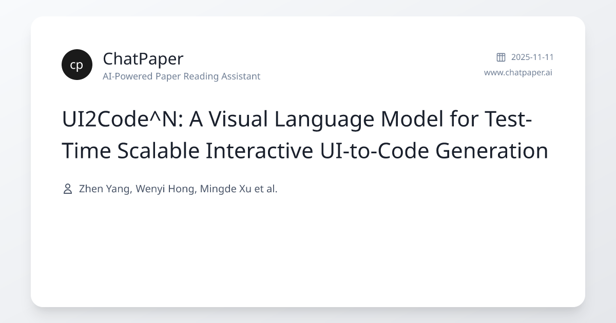 UI2Code^N: A Visual Language Model for Test-Time Scalable Interactive ...