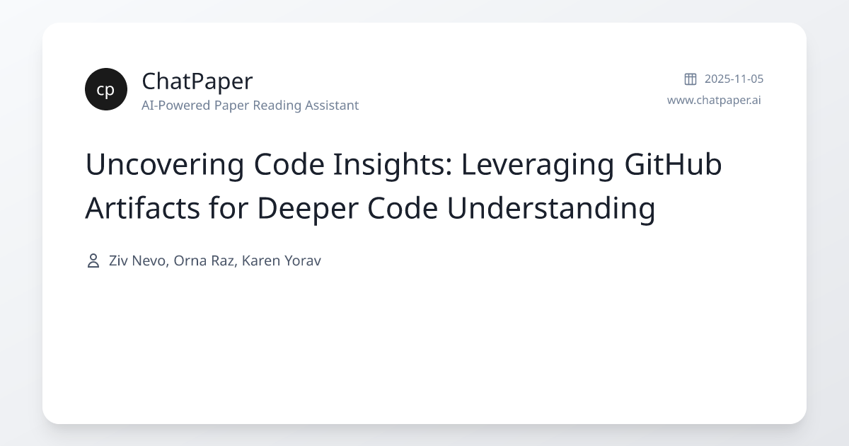 Uncovering Code Insights: Leveraging GitHub Artifacts for Deeper Code ...