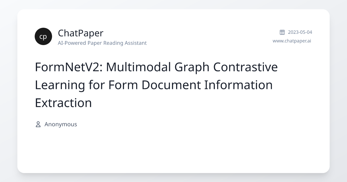 FormNetV2: Multimodal Graph Contrastive Learning for Form Document ...