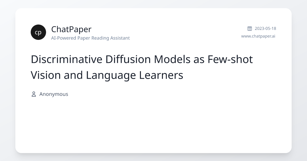 Discriminative Diffusion Models as Few-shot Vision and Language ...