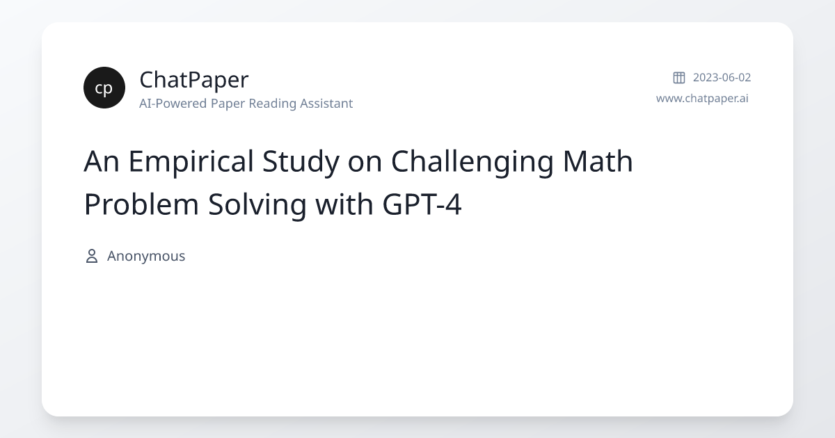 An Empirical Study on Challenging Math Problem Solving with GPT-4 ...