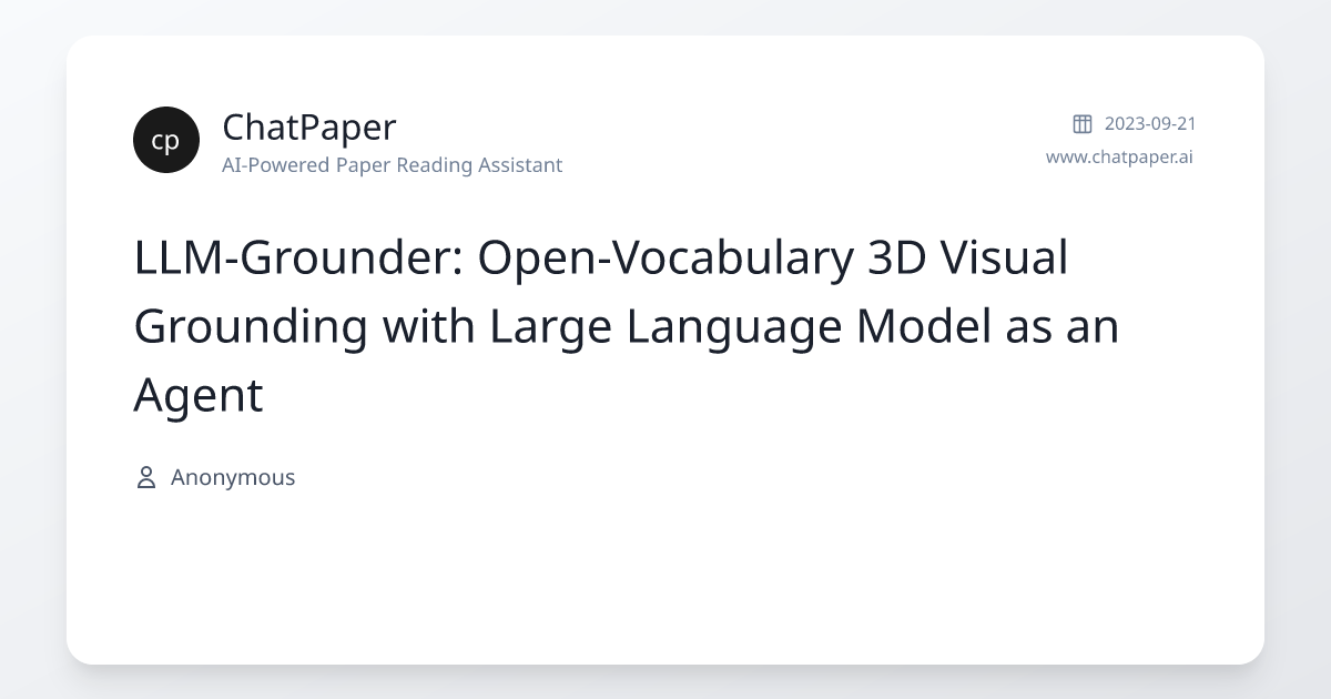 LLM-Grounder: Open-Vocabulary 3D Visual Grounding with Large Language ...