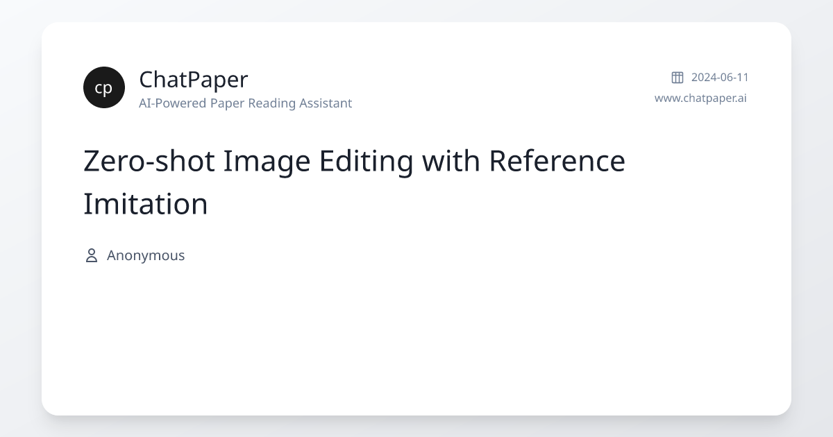 Zero-shot Image Editing with Reference Imitation - Paper Details