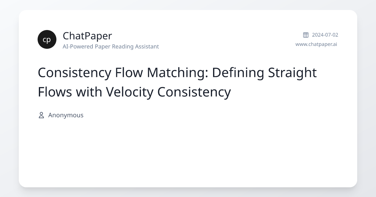 Consistency Flow Matching: Defining Straight Flows with Velocity ...