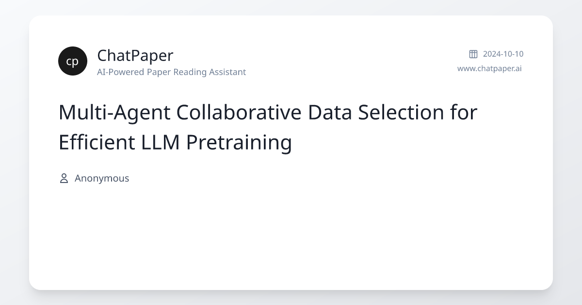 Multi-Agent Collaborative Data Selection for Efficient LLM Pretraining ...