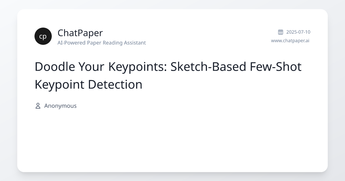 Doodle Your Keypoints: Sketch-Based Few-Shot Keypoint Detection - Paper ...