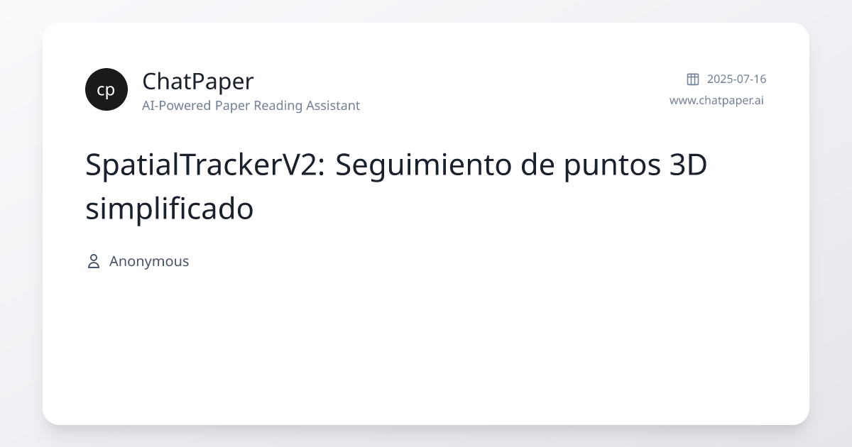 SpatialTrackerV2: Seguimiento de puntos 3D simplificado - Detalles del ...