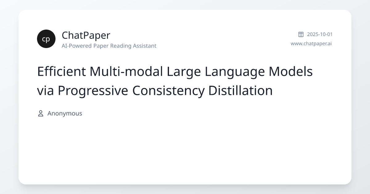 Efficient Multi-modal Large Language Models via Progressive Consistency ...