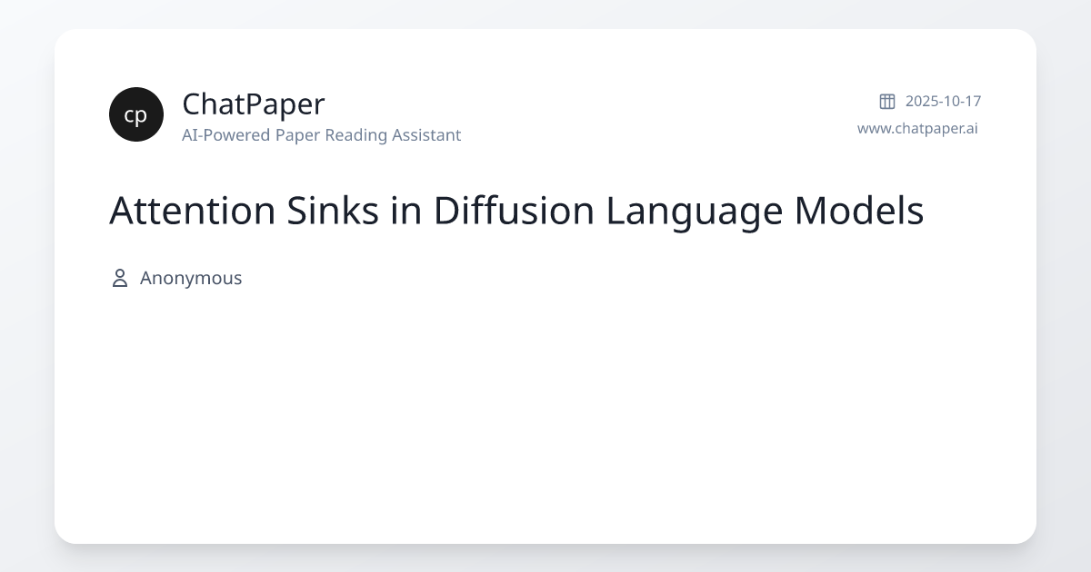 Attention Sinks in Diffusion Language Models - Paper Details